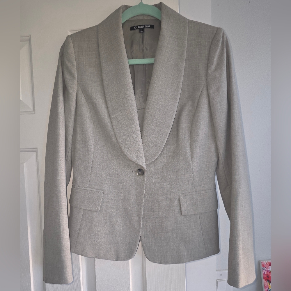Gianni Bini Gray Shawl Collar Blazer